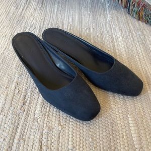 EUC Oak & Fort Navy Heeled Mules